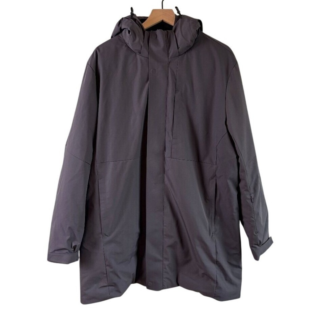 NEW Hudson‎ Wellesley Parka Jacket Charcoal Gray Mens Large Hooded Puffer Coat